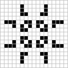 An animated pulsar oscillator in Conway's Game of Life.
