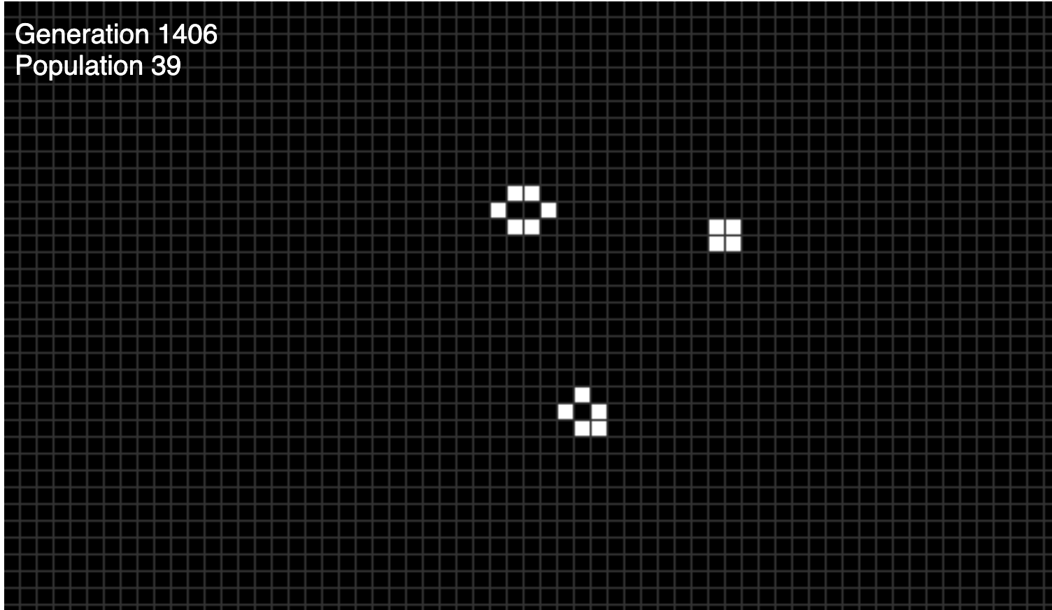 The Game of Life grid after another generation.